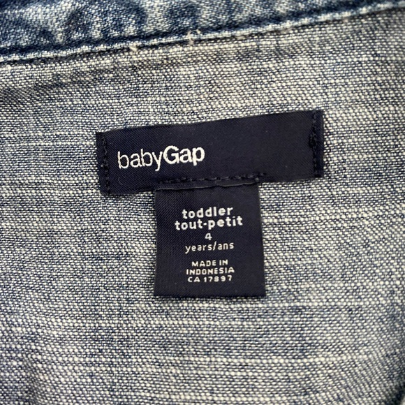 Baby Gap Blue Chambray Western Snap-Front Long Sleeves Shirt Size 4 - Picture 8 of 10